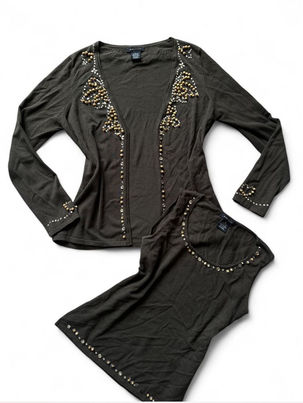 Insane Y2K vintage completely embellished beaded rhinestoned BCBG maxazria match